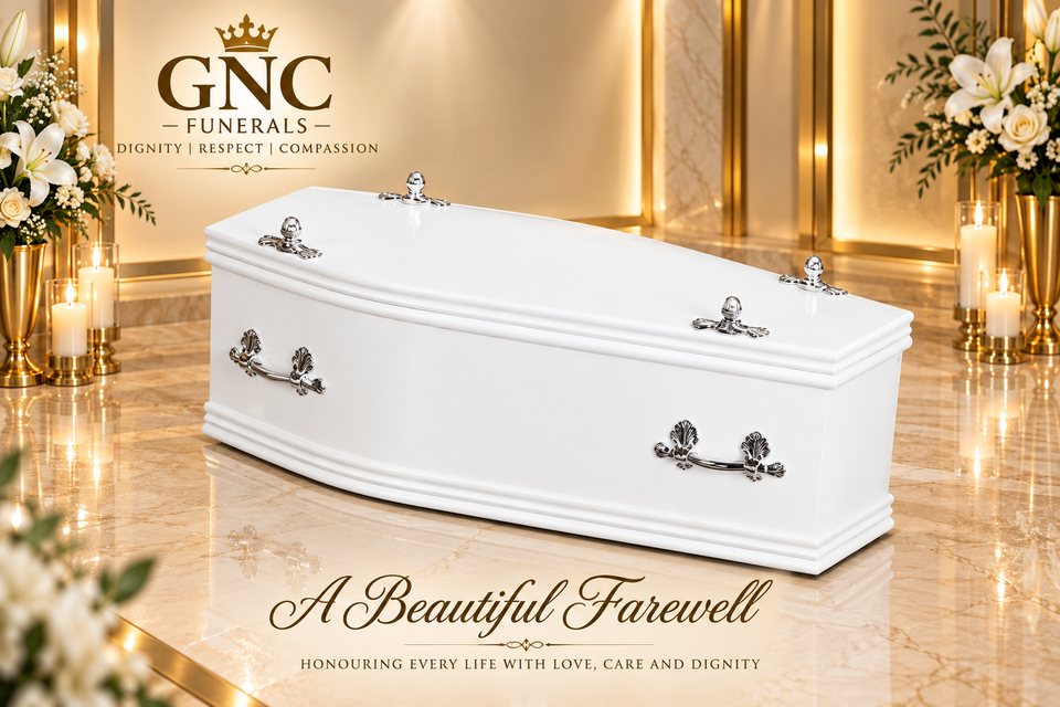 Classic White Baby Casket